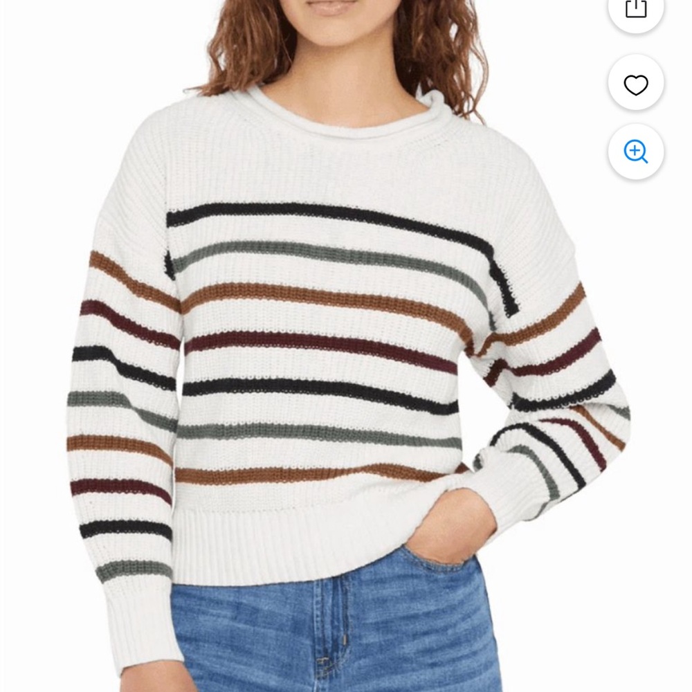 GAP Women's Striped Sweater‎ - White, Black, Brown, Green NEW large